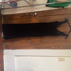 Revelry blue velvet bridesmaid dress